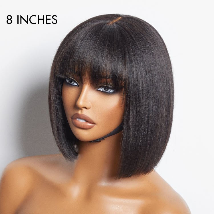 Natural Look 8-Inch Short Bob Straight Wig