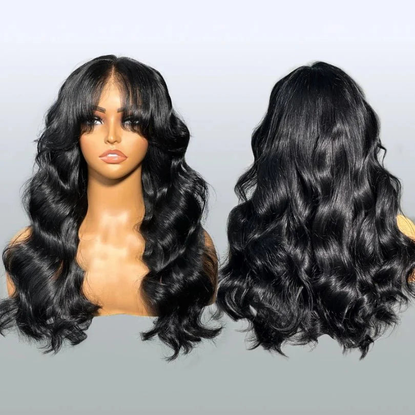 Elegant Black Long Loose Wave Human Hair Wig