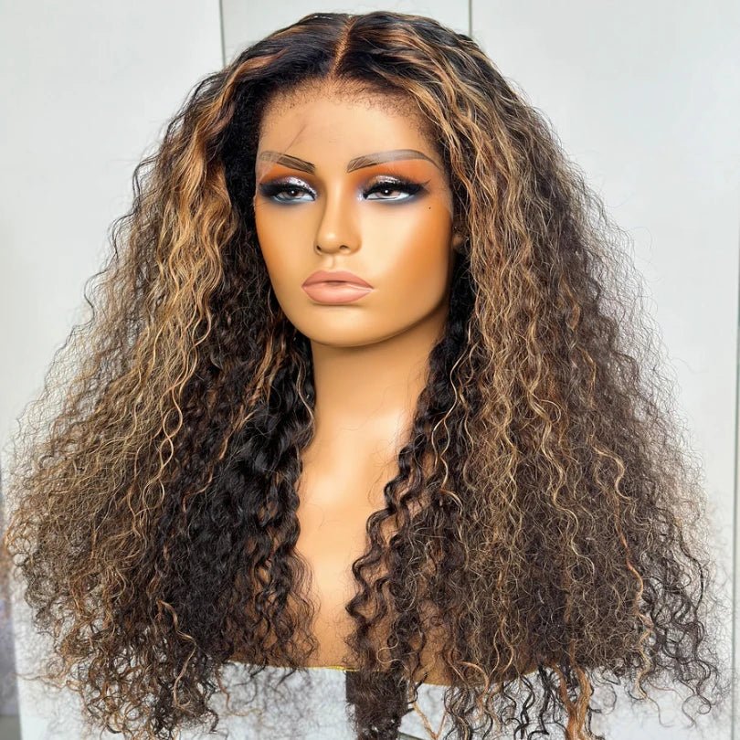 Stylish Bohemia Highlight Brown Kinky Curly Wig