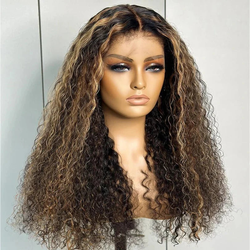 Stylish Bohemia Highlight Brown Kinky Curly Wig