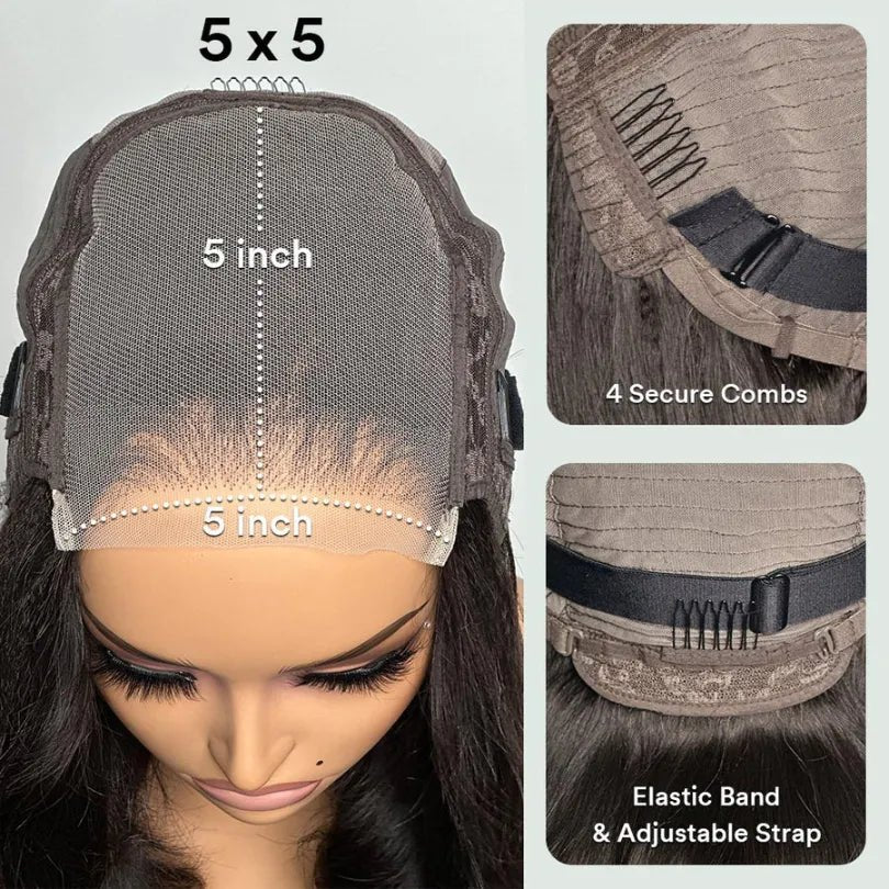 Classic Straight Wig with 5x5 Lace Closure Design
