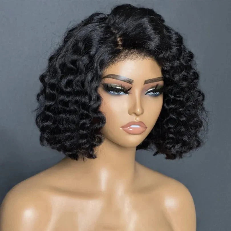 Elegant Short Cut Water Wave Bob Wig for Daily Wear