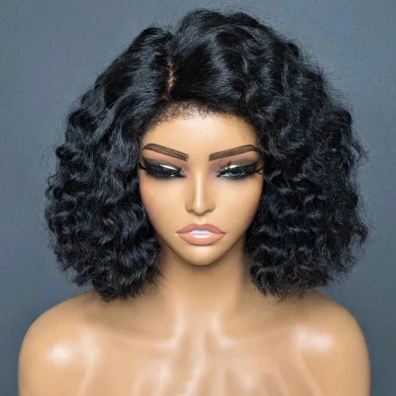 Elegant Short Cut Water Wave Bob Wig for Daily Wear