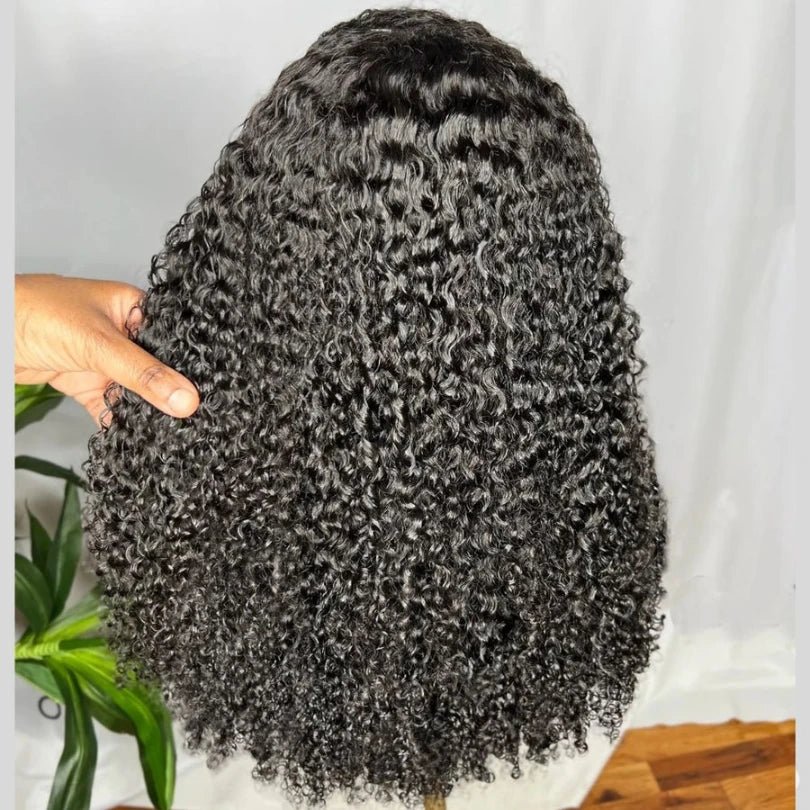 Afro Curly Long Wig with Kinky Edges and Baby Hair