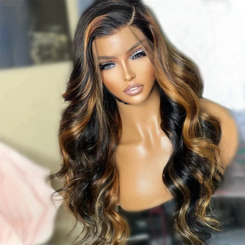 Natural Look Highlight Honey Blonde Long Wig