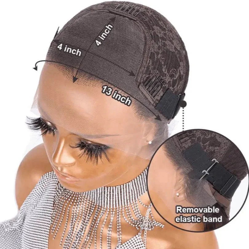 Auburn Brown Lace Front Wig with Middle Part Wavy Layers