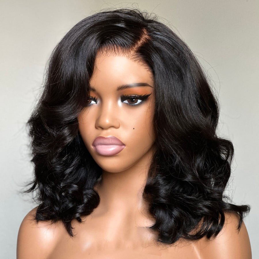Natural Afro Bob Style Wig with Side Bangs
