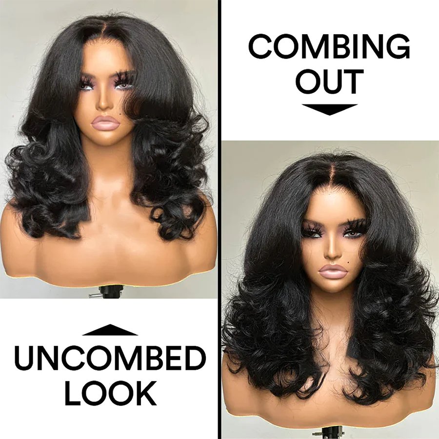 Elegant Layered Wavy Lace Front Wig for Women