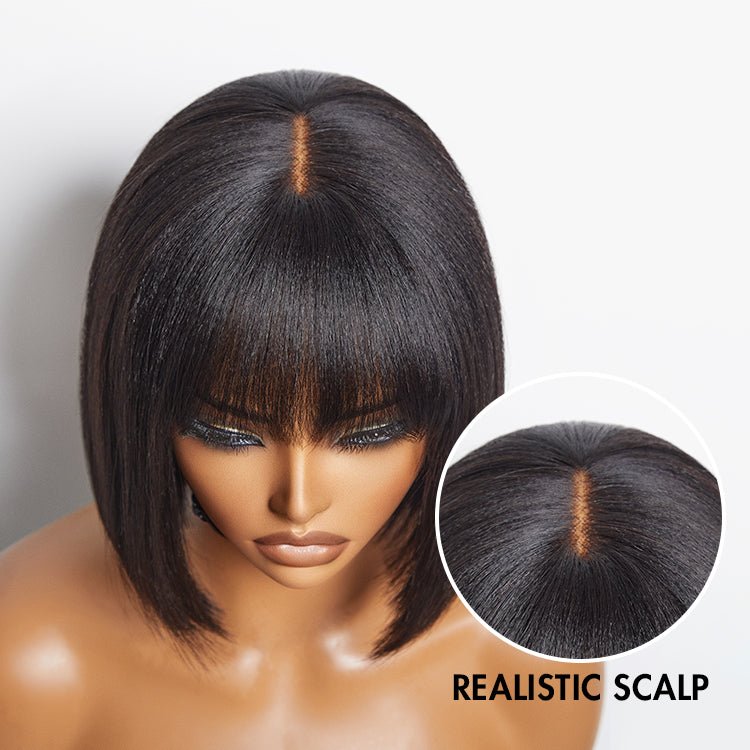 Natural Look 8-Inch Short Bob Straight Wig