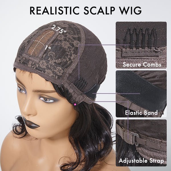 Natural Look 8-Inch Short Bob Straight Wig