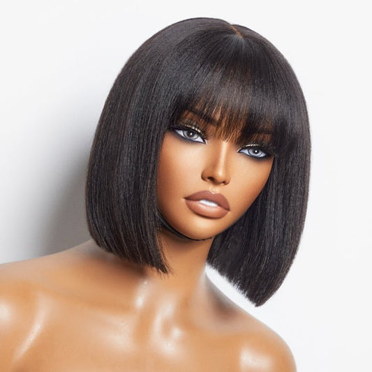 Natural Look 8-Inch Short Bob Straight Wig