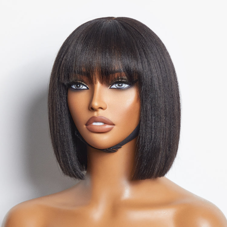 Natural Look 8-Inch Short Bob Straight Wig