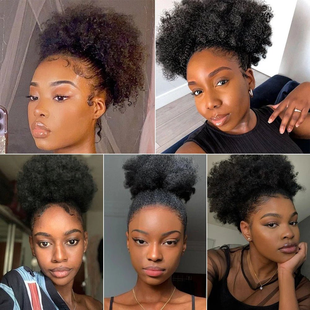 Natural Hairline Afro Curly Human Hair Lace Front Wig