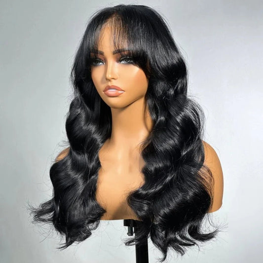 Elegant Black Long Loose Wave Human Hair Wig