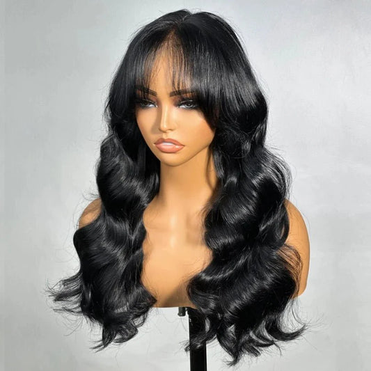 Elegant Black Long Loose Wave Human Hair Wig