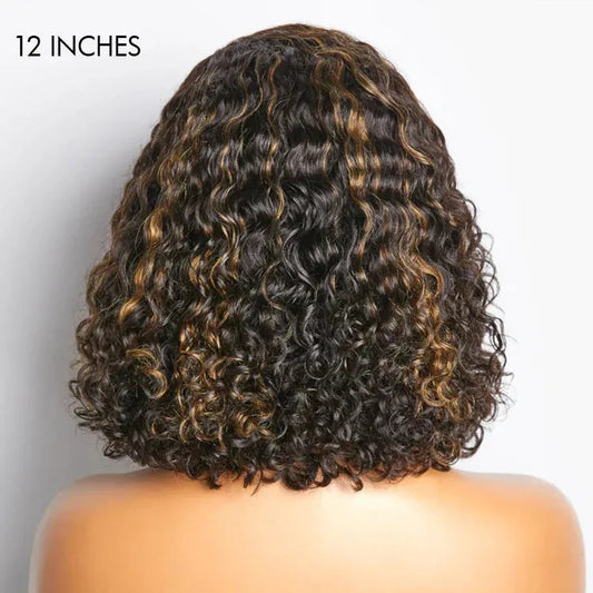 Elegant Casual Blonde Highlights Curly Wig