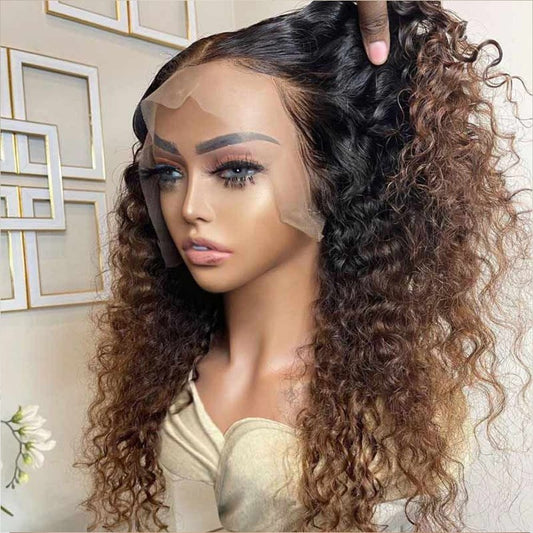 Elegant Chocolate Brown Long Curly Human Hair Wig