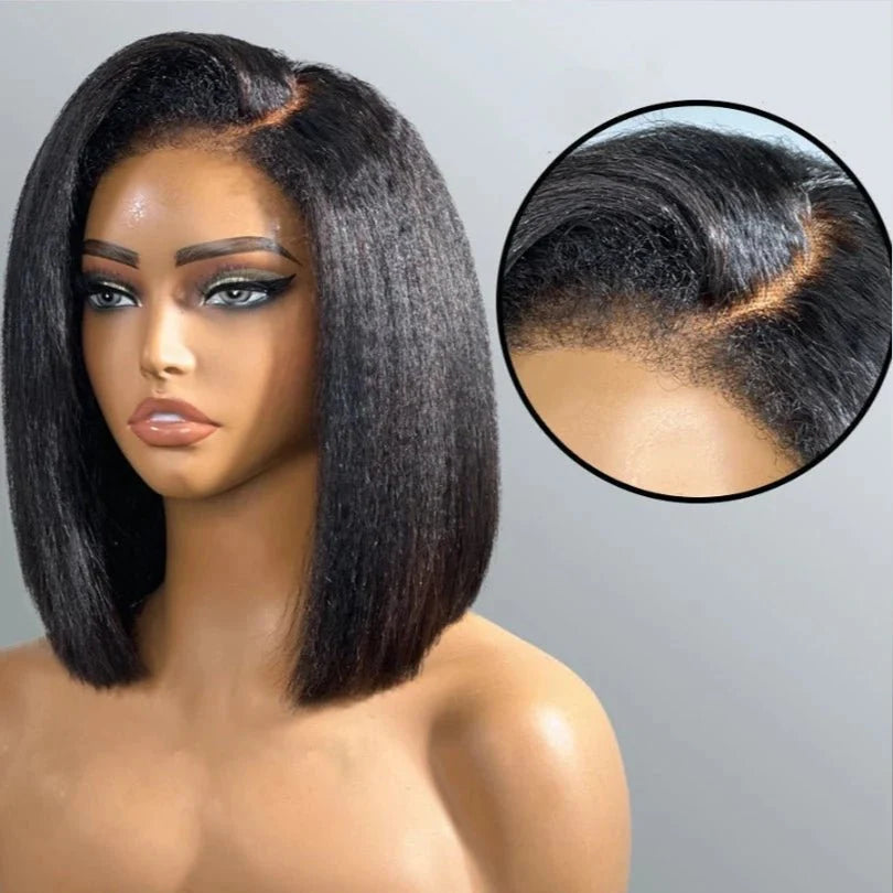 Easily Care Kinky Straight Short Bob Wig