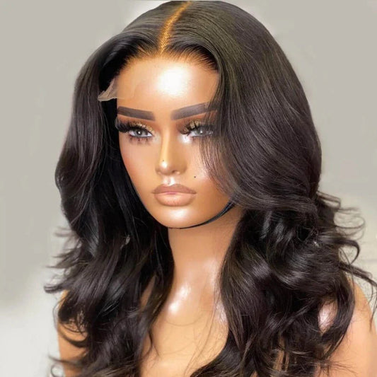 Stylish Mid-part Body Wave Layered Wig