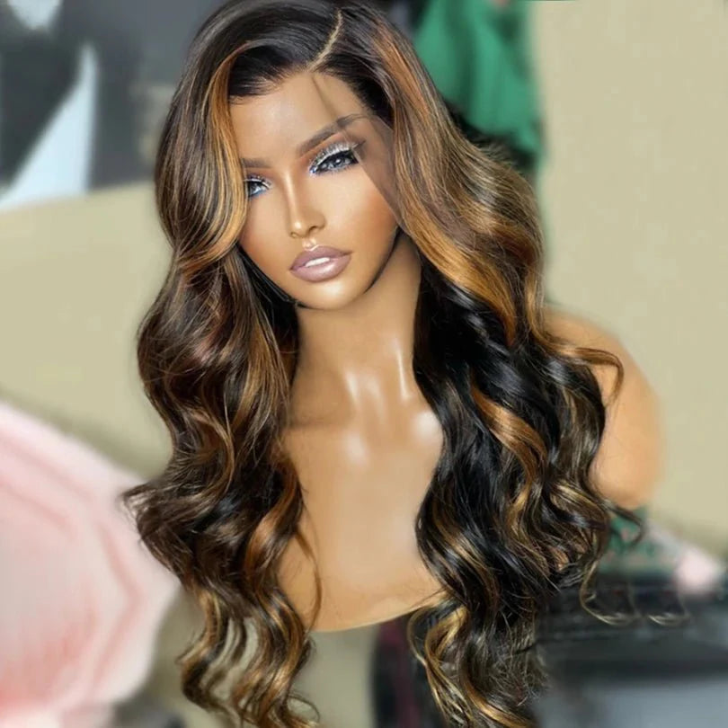 Natural Look Highlight Honey Blonde Long Wig