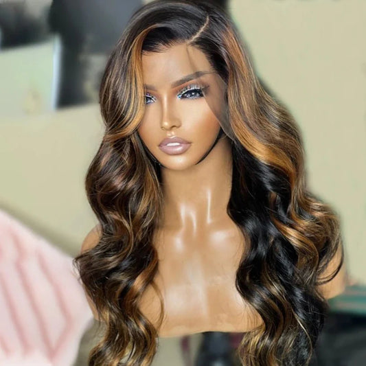 Natural Look Highlight Honey Blonde Long Wig