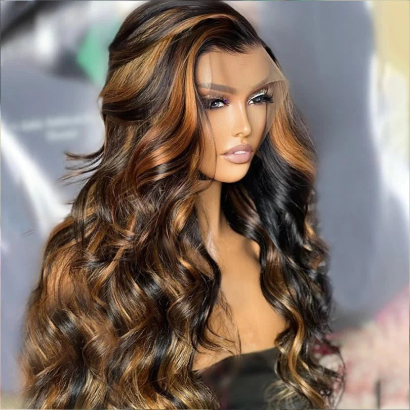 Natural Look Highlight Honey Blonde Long Wig