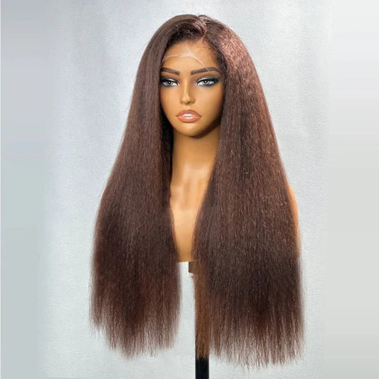 Long Kinky Straight Wig for Any Occasion