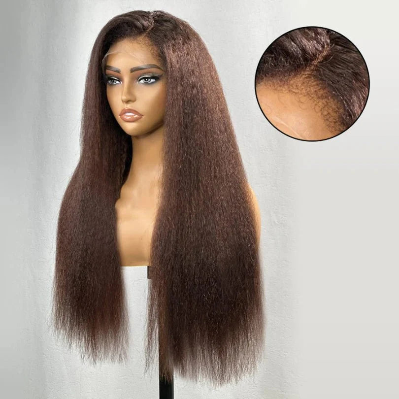 Long Kinky Straight Wig for Any Occasion