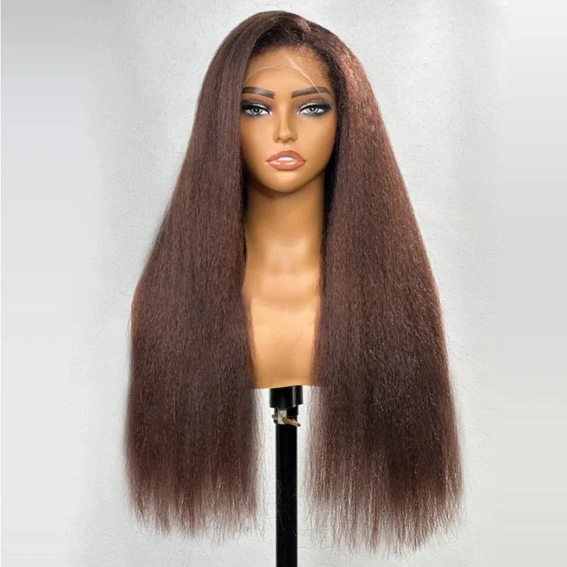 Long Kinky Straight Wig for Any Occasion