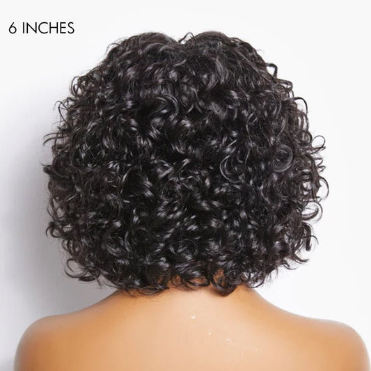 Natural Look Short Cut Water Wave Wig with Bangs
