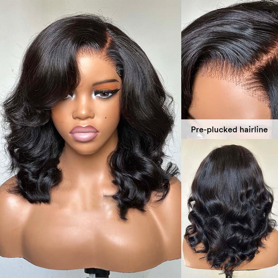Natural Afro Bob Style Wig with Side Bangs